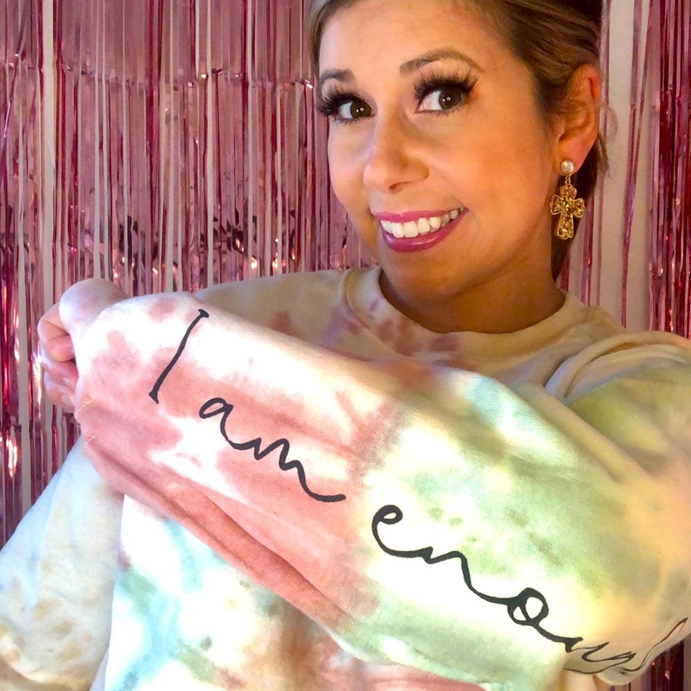I AM ENOUGH tie dye sweater